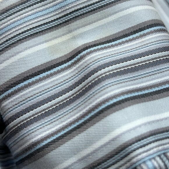 Pronto-Uomo Non-iron Multi-colored Pinstripe Button Down Shirt 100% Cotton Large - Picture 6 of 6